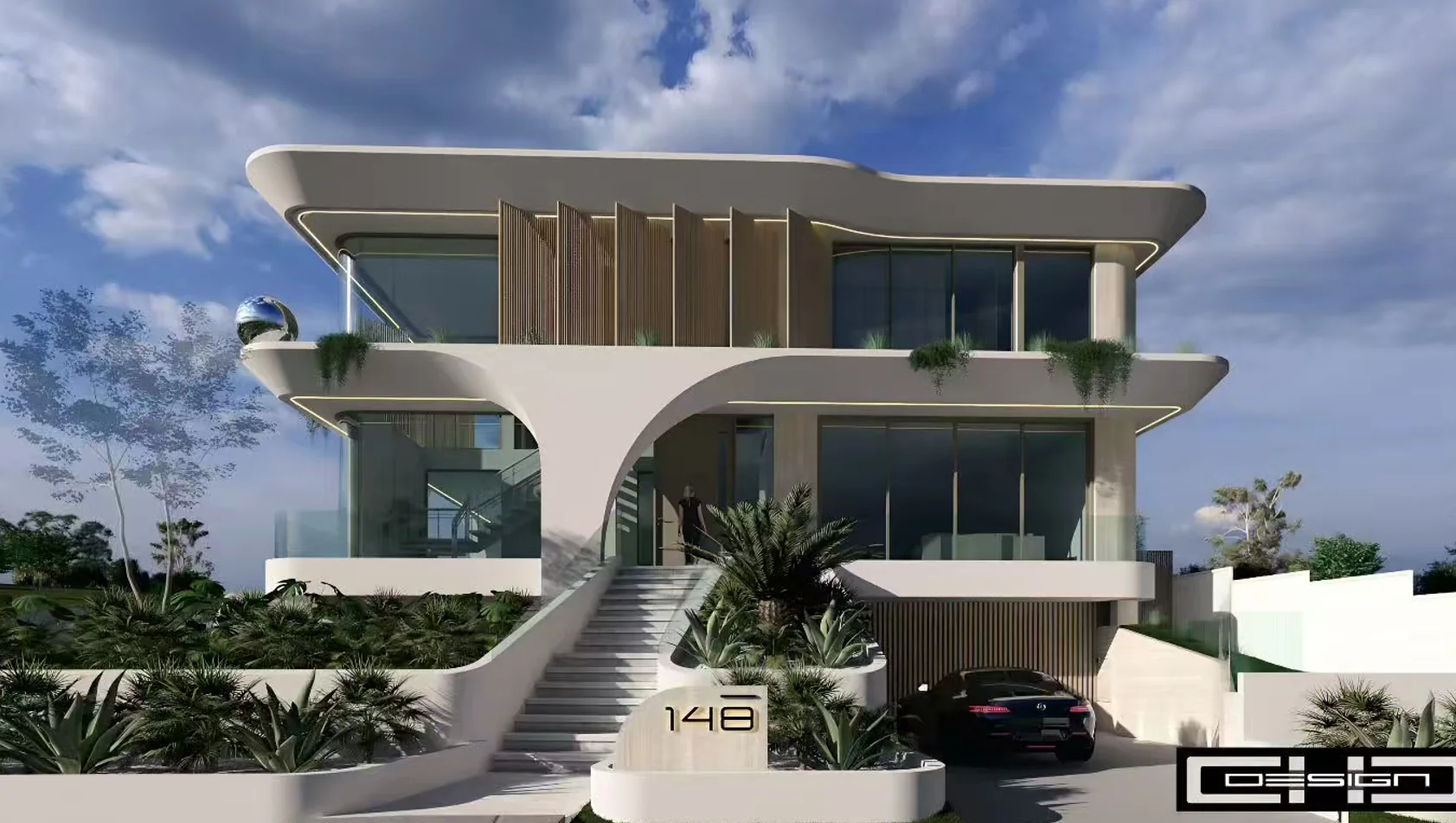 Architectural visualisation of Tennyson Point residence in delivery